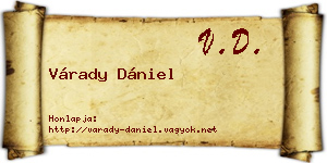 Várady Dániel névjegykártya